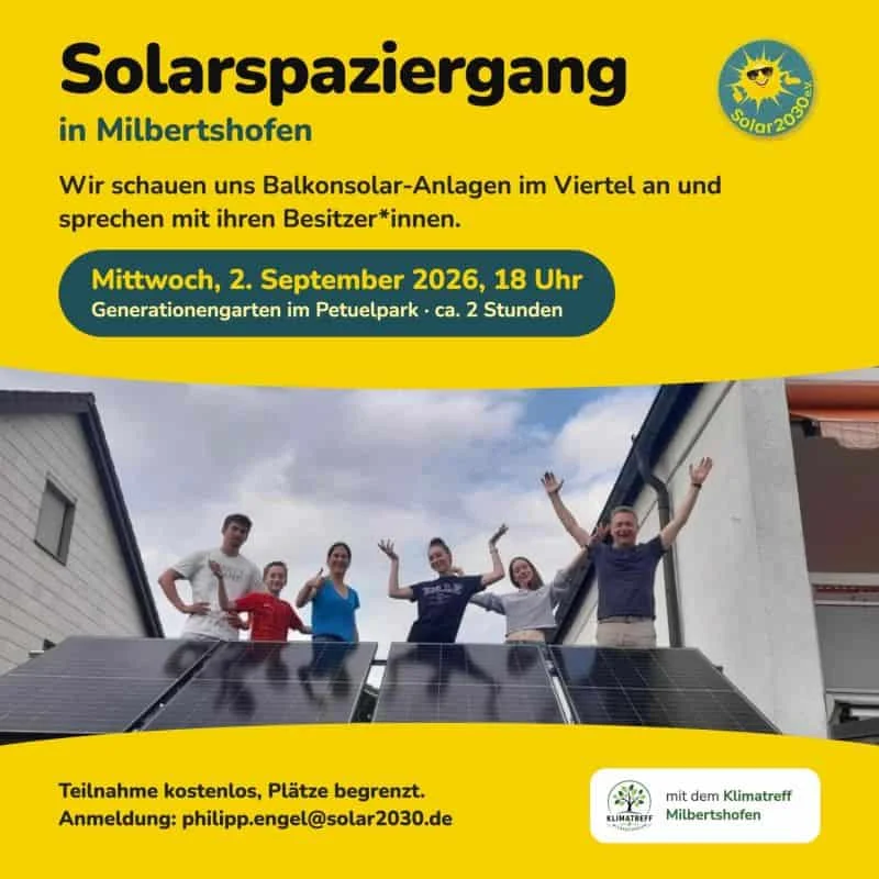 Plakat: Solarspaziergang in Milbertshofen